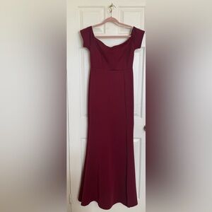 Elegant Burgundy Evening Gown
